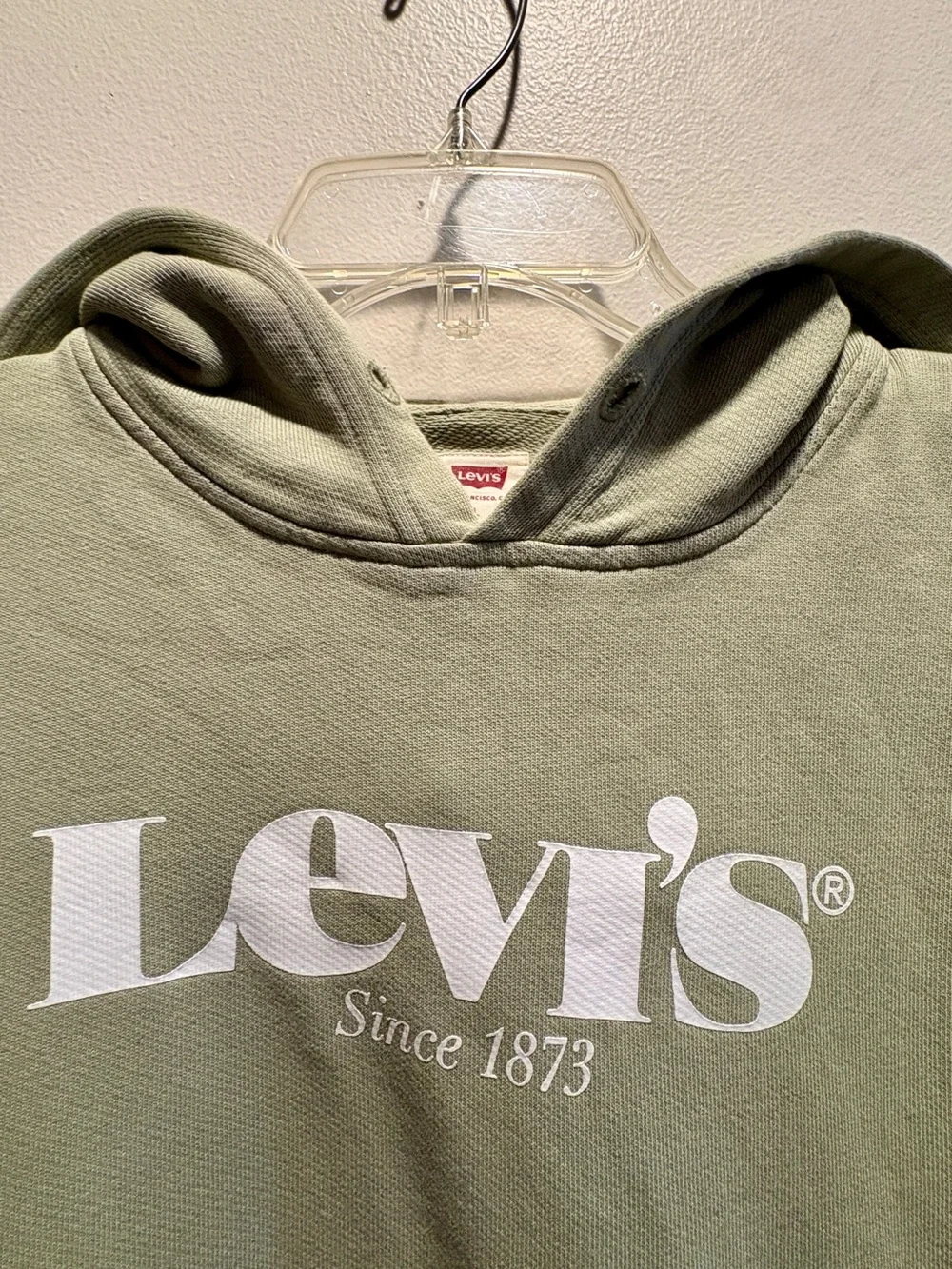 Levi’s Relaxed Fit Sage Green Logo Hoodie Large Cotton Pullover Sweatshirt